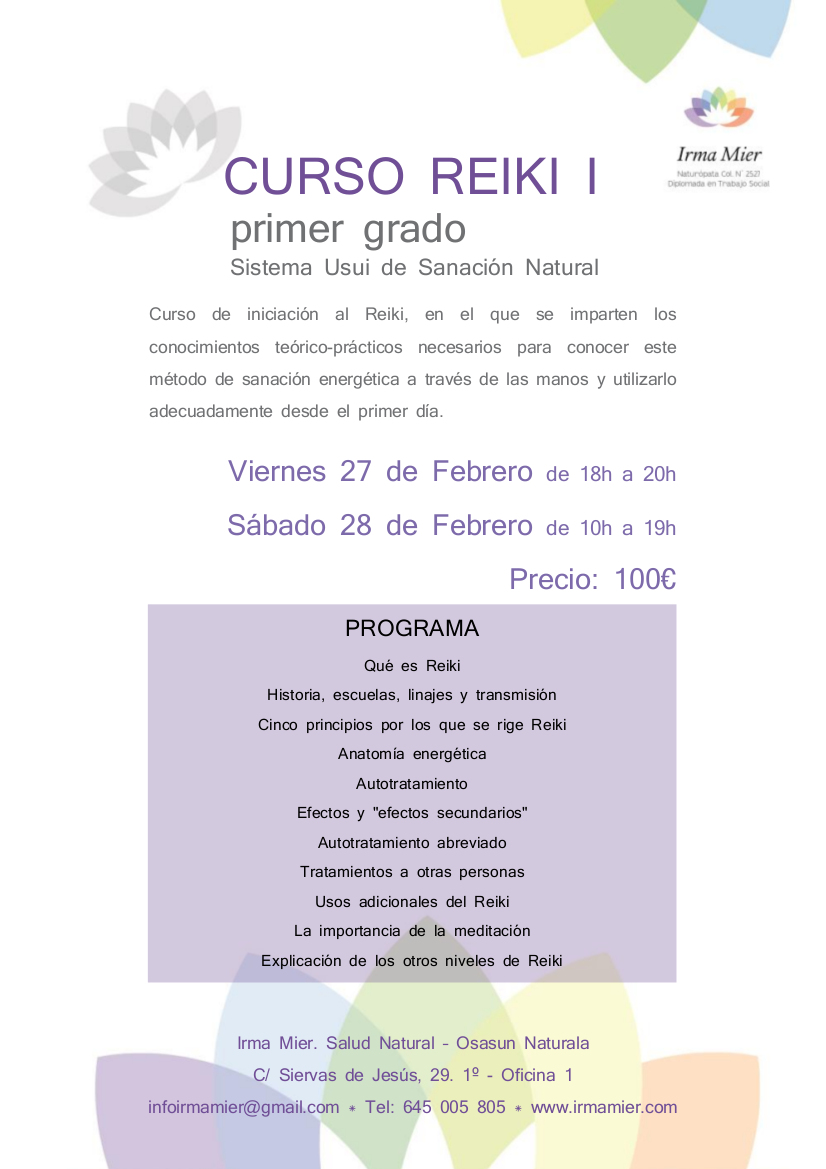 Curso de Iniciación Reiki en Vitoria-Gasteiz